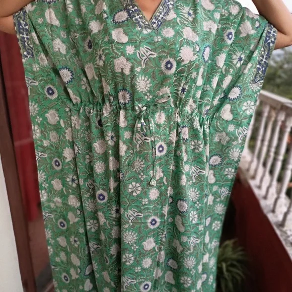 NWOT Handmade Cotton Caftan (Free Size (S-XXL)) - Picture 7 of 7